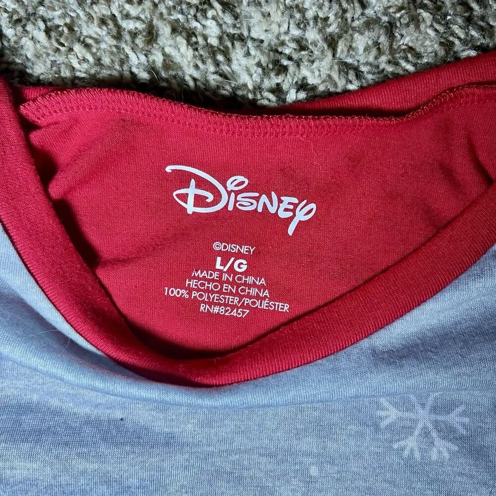 Disney Minnie Mickey Mouse Christmas Pajama Set Women’s L Top / M Bottom - Picture 3 of 5